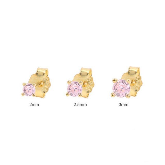 925 Sterling Silver Pink Zircon CZ Series Stud Earrings Crystal Sakura Flower Cross Bee Ear Stud Jewelry For Women Girls-Dollar Bargains Online Shopping Australia