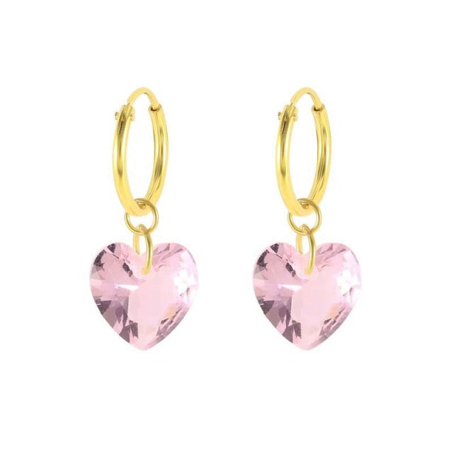 925 Sterling Silver Pink Zircon CZ Series Stud Earrings Crystal Sakura Flower Cross Bee Ear Stud Jewelry For Women Girls-Dollar Bargains Online Shopping Australia