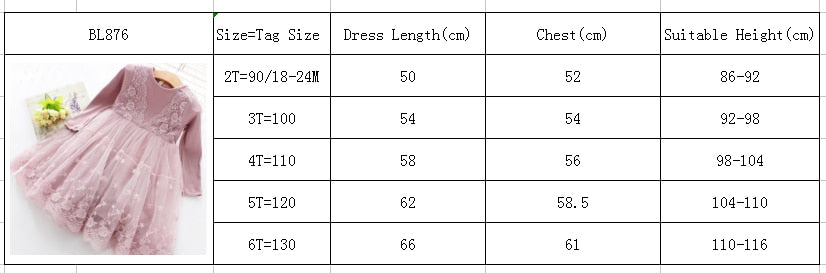 Girls Dress New Spring Casual Long Sleeves lace Mesh Kids Dresses For Girl Autumn Clothing Princess Party Dress-Dollar Bargains Online Shopping Australia