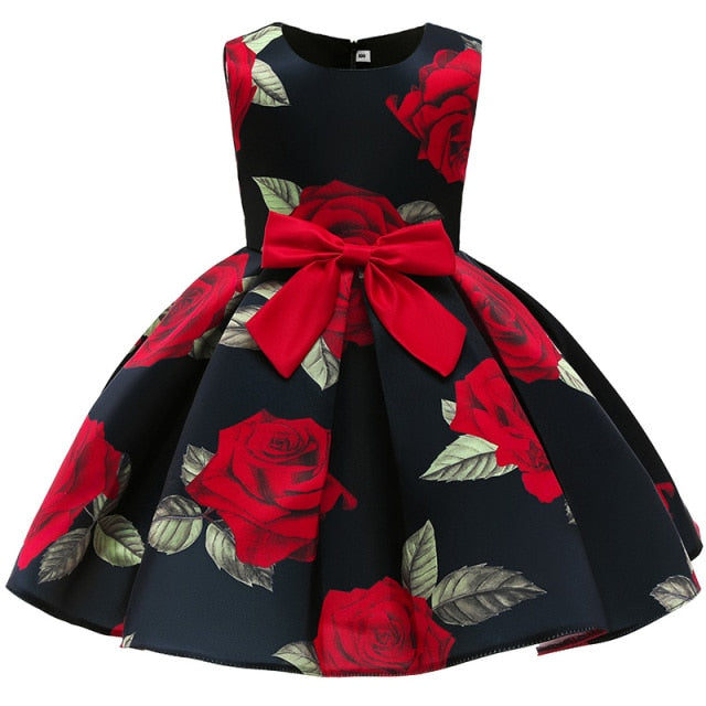 Summer Kids Flower Dresses for Girls Christmas Children Clothing Dress Princess Brithday Wedding Party Baby Girl Dress With Bow-Dollar Bargains Online Shopping Australia