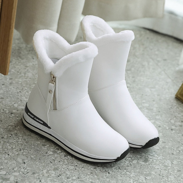 Women Ankle Boots Thick Snow Boots Ankle Boots for Women Winter Boots Warm Shoes-Dollar Bargains Online Shopping Australia
