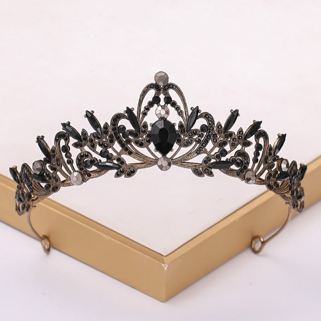 Baroque Vintage Black Tiara And Crowns Crystal Rhinestone Wedding Hair Accessories Queen Princess Crown More Design Head Jewelry-Dollar Bargains Online Shopping Australia