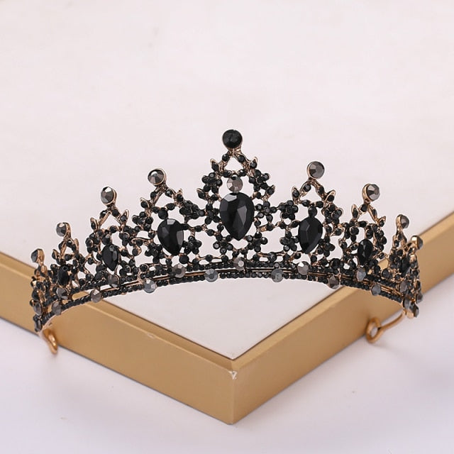 Baroque Vintage Black Tiara And Crowns Crystal Rhinestone Wedding Hair Accessories Queen Princess Crown More Design Head Jewelry-Dollar Bargains Online Shopping Australia