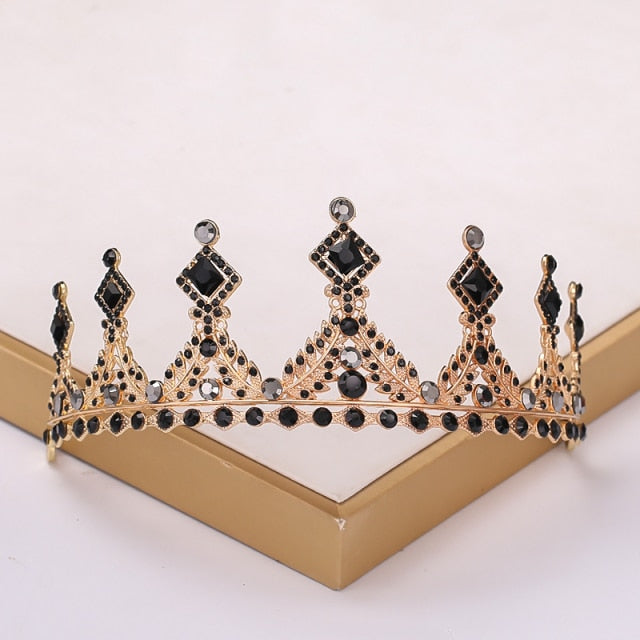 Baroque Vintage Black Tiara And Crowns Crystal Rhinestone Wedding Hair Accessories Queen Princess Crown More Design Head Jewelry-Dollar Bargains Online Shopping Australia