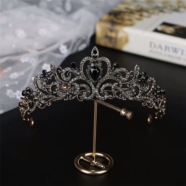 Baroque Vintage Black Tiara And Crowns Crystal Rhinestone Wedding Hair Accessories Queen Princess Crown More Design Head Jewelry-Dollar Bargains Online Shopping Australia