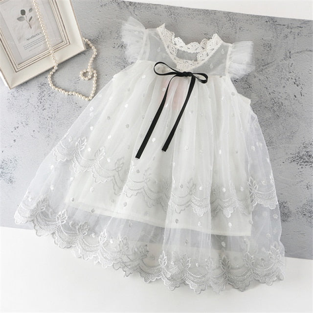 Red Girls Dress For Kids Summer Princess Dress Lace Embroidery Birthday Wedding Party Vestidos Children Autumn Clothing-Dollar Bargains Online Shopping Australia