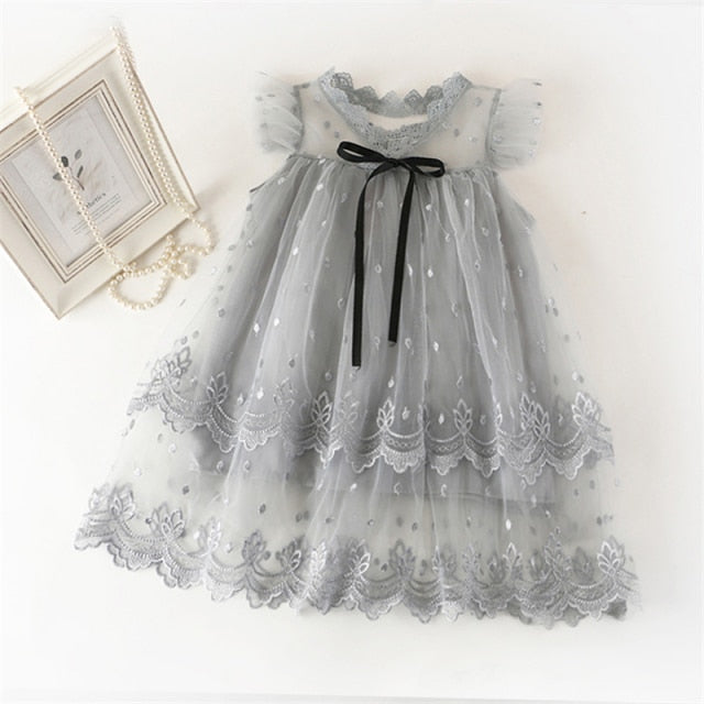 Red Girls Dress For Kids Summer Princess Dress Lace Embroidery Birthday Wedding Party Vestidos Children Autumn Clothing-Dollar Bargains Online Shopping Australia