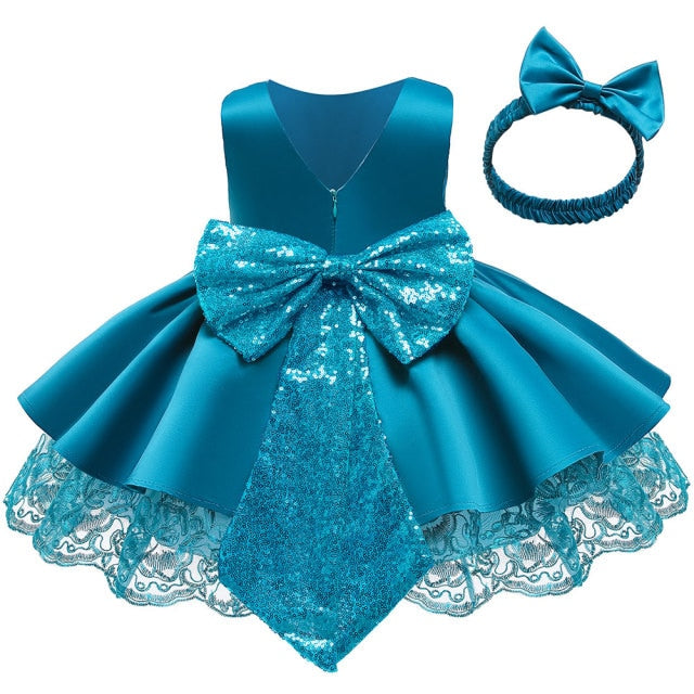 Newborn Dresses For Kids Christmas Birthday Evening Party Girls Kids Clothing Dress+Headband-Dollar Bargains Online Shopping Australia