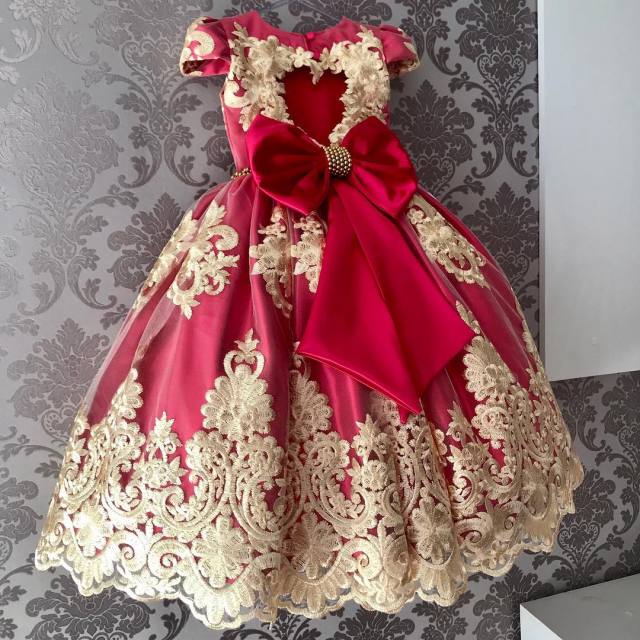 Girls Princess Kids Dresses for Girls Tutu Lace Flower Embroidered Ball Gown Baby Girls Clothes Children Wedding Party Dress-Dollar Bargains Online Shopping Australia