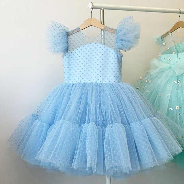 Girls Princess Kids Dresses for Girls Tutu Lace Flower Embroidered Ball Gown Baby Girls Clothes Children Wedding Party Dress-Dollar Bargains Online Shopping Australia