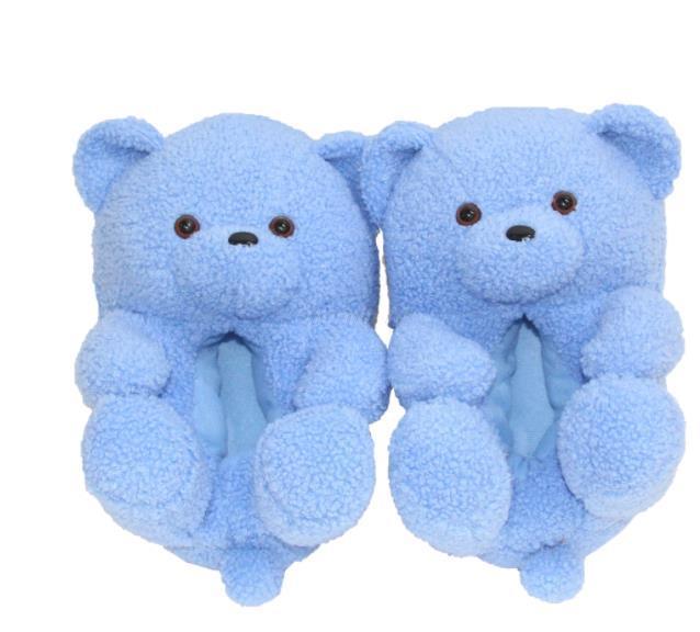 Teddy Bear women christmas plush slippers Cartoon Cute Bear House Slipper Furry Faux Fur Slides Woman Furry Flip Flop Shoes-Dollar Bargains Online Shopping Australia