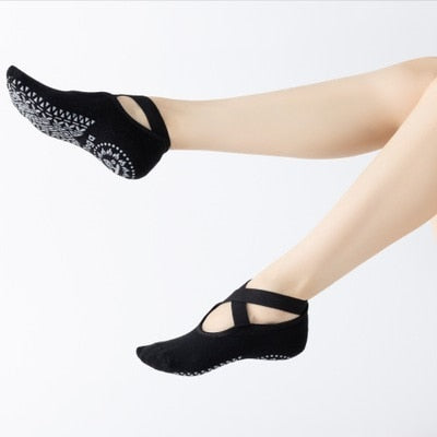 Bandage Yoga Socks Anti-Slip Quick-Dry Damping Pilates Ballet Socks Good Grip For Women Cotton Socks-Dollar Bargains Online Shopping Australia
