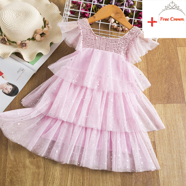 Girls Clothes Princess Party Dress Backless Lace Tutu Layered Dress Elegant Ceremony Teenage Costume-Dollar Bargains Online Shopping Australia