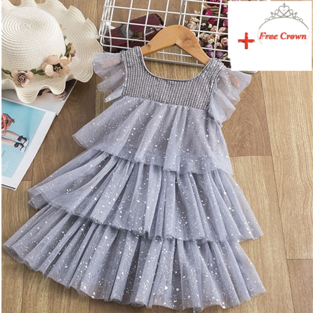 Girls Clothes Princess Party Dress Backless Lace Tutu Layered Dress Elegant Ceremony Teenage Costume-Dollar Bargains Online Shopping Australia