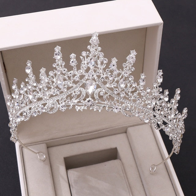 Diverse Silver Color Gold Crystal Crowns Bride tiara Fashion Queen For Wedding Crown Headpiece Wedding Hair Jewelry Accessories-Dollar Bargains Online Shopping Australia