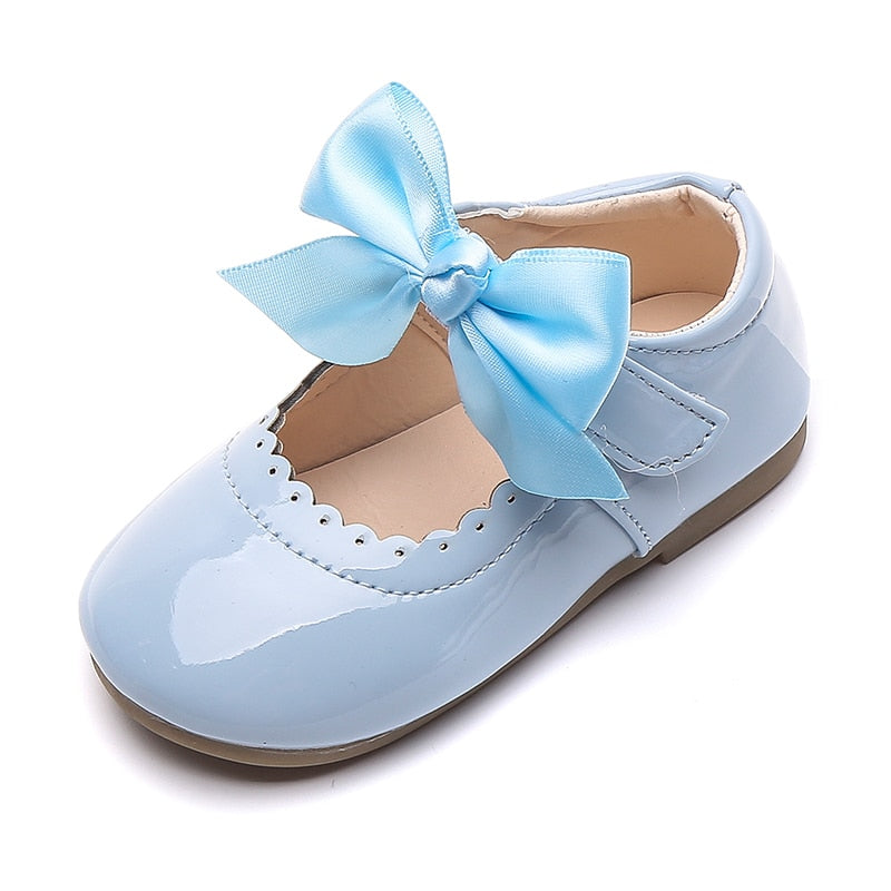 Baby Girls Shoes Cute Bow Patent Leather Princess Shoes Solid Color Kids Gilrs Dancing Shoes First Walkers SMG104-Dollar Bargains Online Shopping Australia