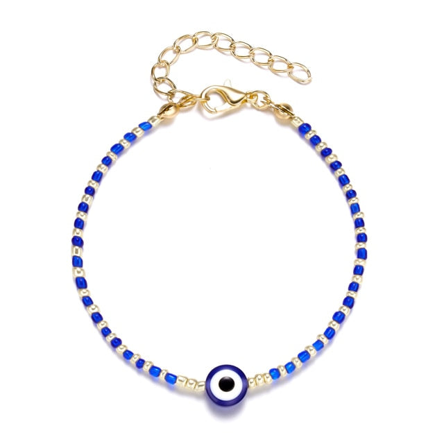 Lucky Evil Eye Bracelets Blue Evil Eye Bead Bracelet Men Women Handmade Lucky Jewelry Charm Bracelet-Dollar Bargains Online Shopping Australia