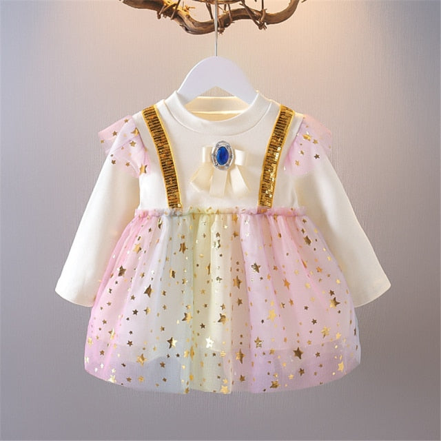 Newborn Baby Girls Dress Clothes Baby Dresses for Girls Long Sleeve 1st Birthday Clothing Outfits Toddler Girl Clothes-Dollar Bargains Online Shopping Australia