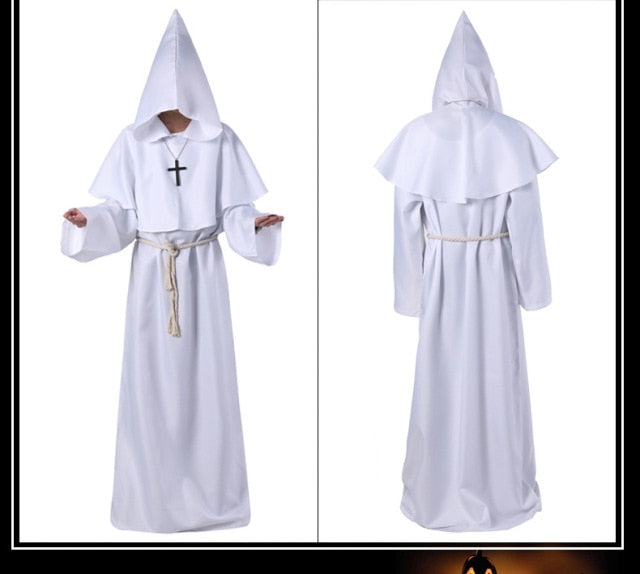 Wizard Costume Halloween Cosplay Medieval Monk Friar Robe Priest Costume Ancient Clothing Christian Suit-Dollar Bargains Online Shopping Australia