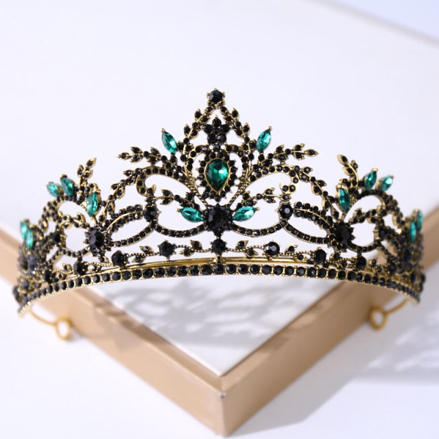 Baroque Vintage Black Tiara And Crowns Crystal Rhinestone Wedding Hair Accessories Queen Princess Crown More Design Head Jewelry-Dollar Bargains Online Shopping Australia