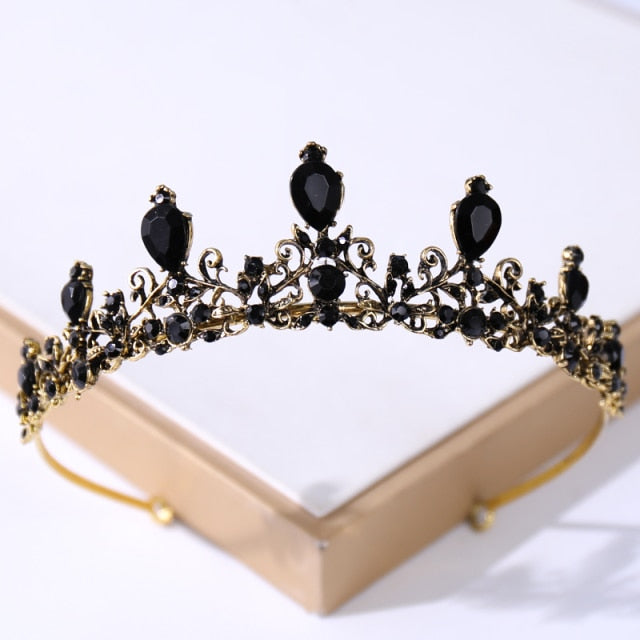 Baroque Vintage Black Tiara And Crowns Crystal Rhinestone Wedding Hair Accessories Queen Princess Crown More Design Head Jewelry-Dollar Bargains Online Shopping Australia