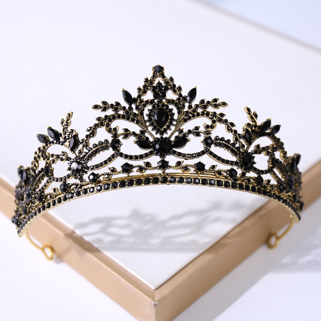 Baroque Vintage Black Tiara And Crowns Crystal Rhinestone Wedding Hair Accessories Queen Princess Crown More Design Head Jewelry-Dollar Bargains Online Shopping Australia