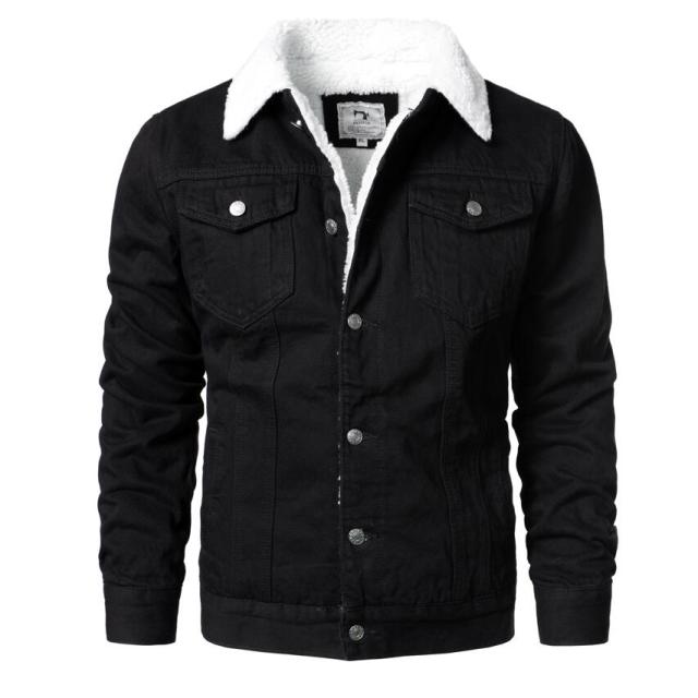 Men Denim Jackets Winter Fleece Blue Jeans Coats High Quality Male Thicker Warm Casual Coats Solid Classic Denim Jackets 6XL-Dollar Bargains Online Shopping Australia