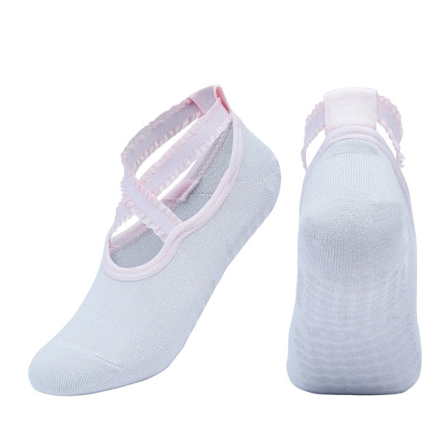 Bandage Yoga Socks Anti-Slip Quick-Dry Damping Pilates Ballet Socks Good Grip For Women Cotton Socks-Dollar Bargains Online Shopping Australia