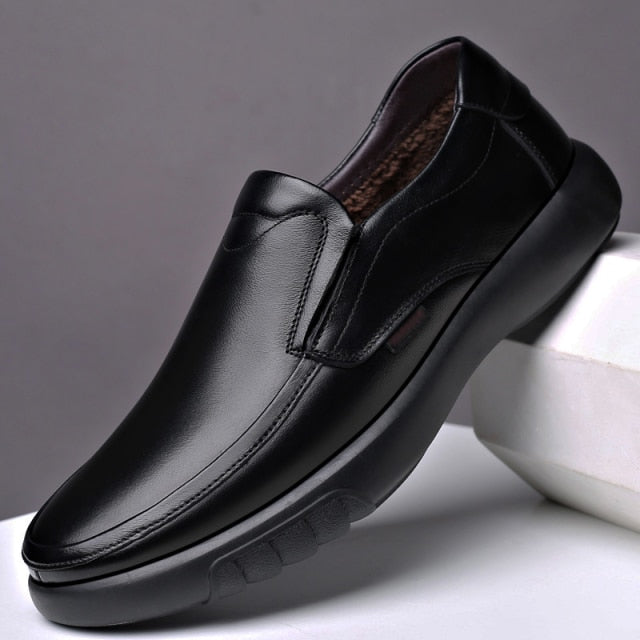 Genuine Leather Microfiber shoes Soft Anti-slip Rubber Loafers Man Casual Leather Shoes-Dollar Bargains Online Shopping Australia