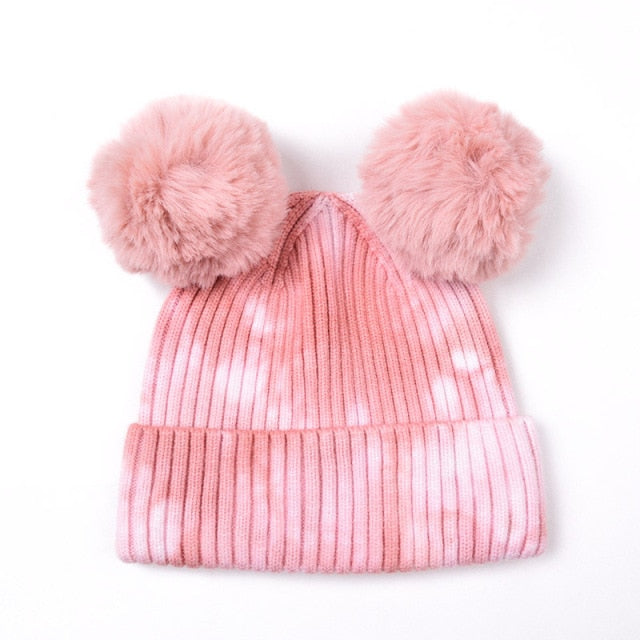 Personalized Simple Girl Rabbit Wool fur Knitted Crimping Printing Embroidery Custom Name Hat for Women Winter Hairball Warm-Dollar Bargains Online Shopping Australia