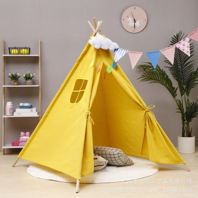 Tent Teepee Tent For Kids Portable Tipi House for Kids Play House Kids Tents Lights Decoration Carpet-Dollar Bargains Online Shopping Australia