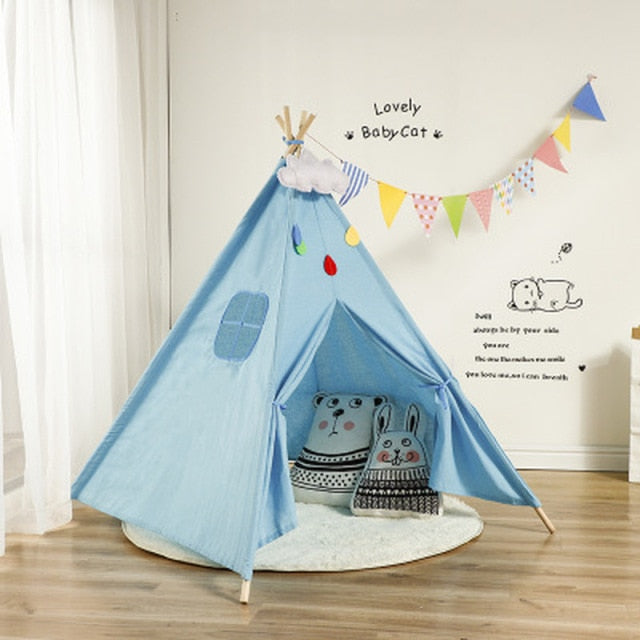 Tent Teepee Tent For Kids Portable Tipi House for Kids Play House Kids Tents Lights Decoration Carpet-Dollar Bargains Online Shopping Australia