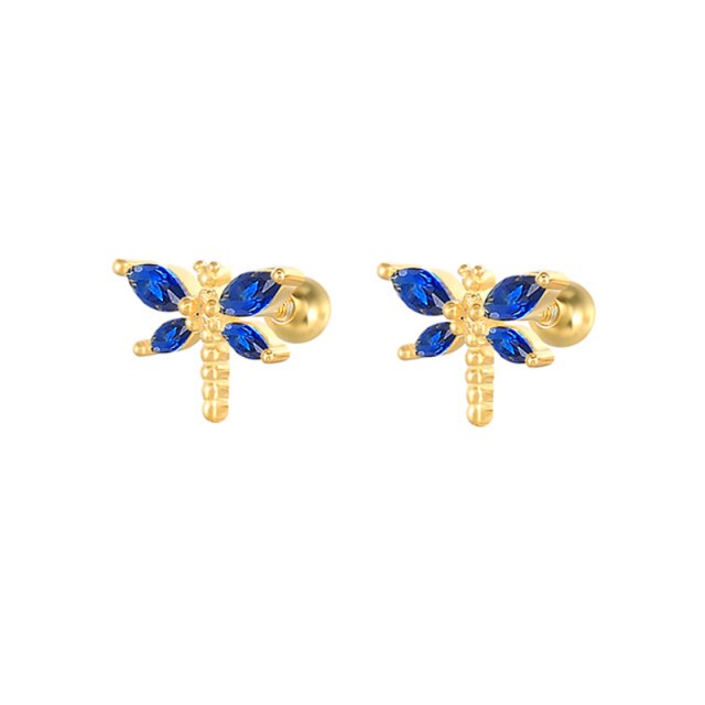 Silver Color Blue Crystal Series Hoop Earrings For Women Fashion Enamel Dripping Oil Heart Charm Piercing Party Earrings-Dollar Bargains Online Shopping Australia