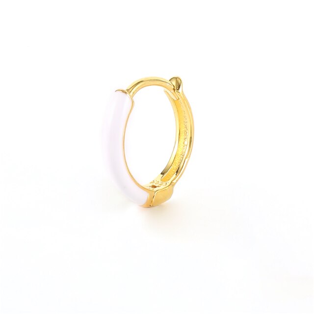 925 Sterling Silver Fashion Colored Enamel Heart Pendants Hoop Earrings For Women Cute Smiley Face Charm Drop Oil Earrings-Dollar Bargains Online Shopping Australia