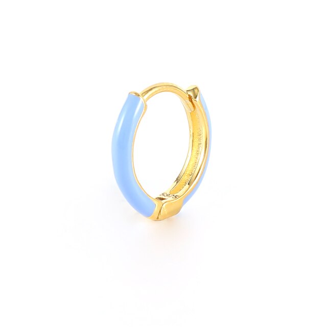 925 Sterling Silver Fashion Colored Enamel Heart Pendants Hoop Earrings For Women Cute Smiley Face Charm Drop Oil Earrings-Dollar Bargains Online Shopping Australia