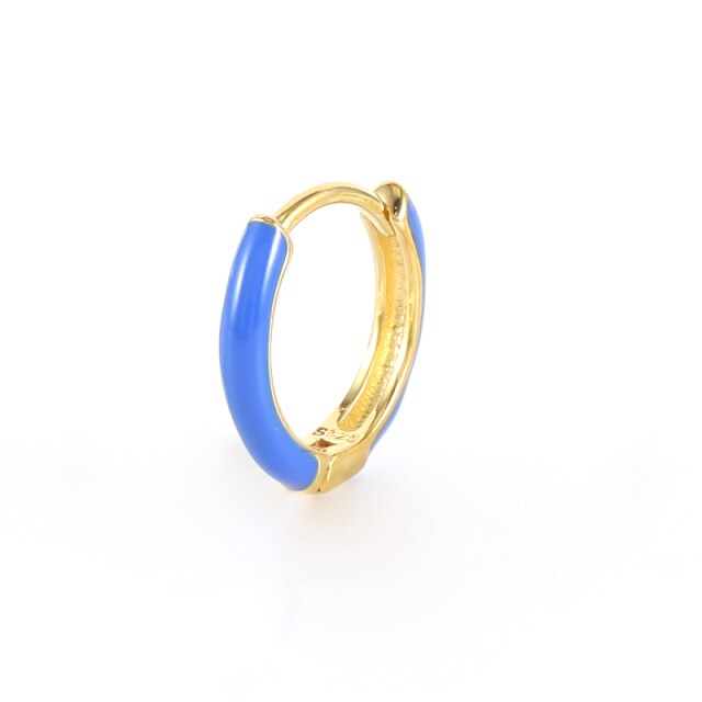925 Sterling Silver Fashion Colored Enamel Heart Pendants Hoop Earrings For Women Cute Smiley Face Charm Drop Oil Earrings-Dollar Bargains Online Shopping Australia