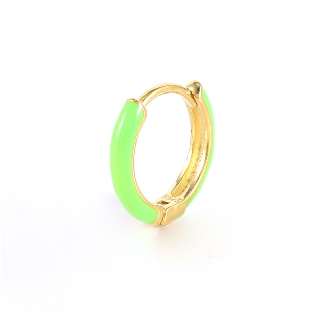 925 Sterling Silver Fashion Colored Enamel Heart Pendants Hoop Earrings For Women Cute Smiley Face Charm Drop Oil Earrings-Dollar Bargains Online Shopping Australia