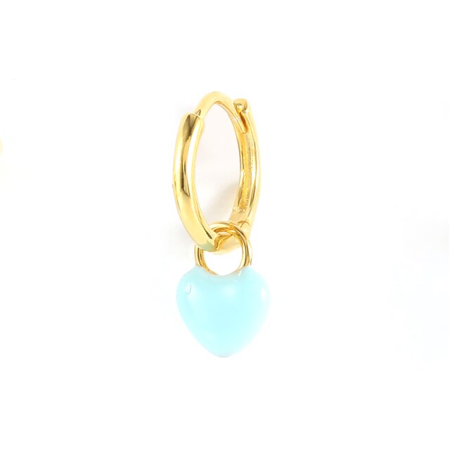 925 Sterling Silver Fashion Colored Enamel Heart Pendants Hoop Earrings For Women Cute Smiley Face Charm Drop Oil Earrings-Dollar Bargains Online Shopping Australia