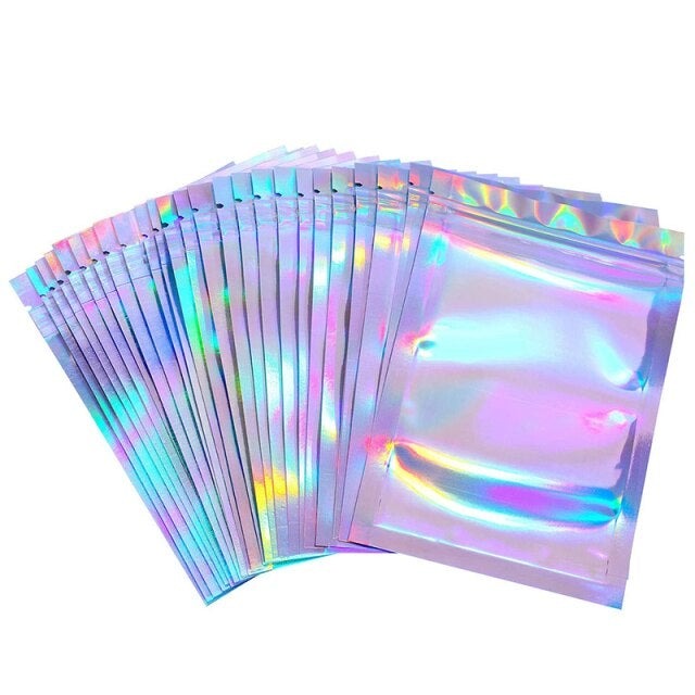 20pcs Translucent Iridescent Zip Lock Bags Laser Holographic Makeup Storage Food Bag Plastic Xmas Gift Packaging Cosmetics Bags-Dollar Bargains Online Shopping Australia