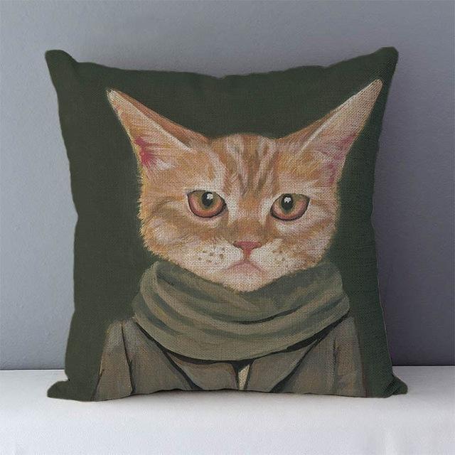 Couch cushion Cartoon cat printed quality cotton linen home decorative pillows kids bedroom Decor pillowcase-Dollar Bargains Online Shopping Australia