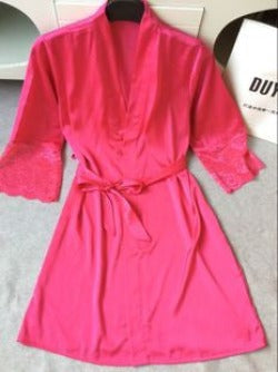 Mid-sleeve women nightwear robes plus size M L XL XXL lace real silk female bathrobes vs brand hot-Dollar Bargains Online Shopping Australia