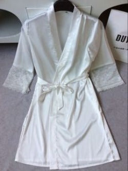 Mid-sleeve women nightwear robes plus size M L XL XXL lace real silk female bathrobes vs brand hot-Dollar Bargains Online Shopping Australia