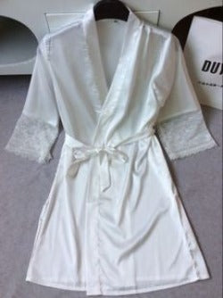 Mid-sleeve women nightwear robes plus size M L XL XXL lace real silk female bathrobes vs brand hot-Dollar Bargains Online Shopping Australia