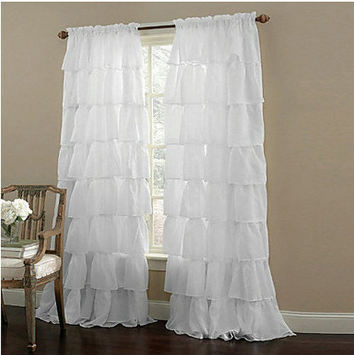 Ruffle Rod Pocket Organza Window Curtain For Living Room (One Panel)-Dollar Bargains Online Shopping Australia