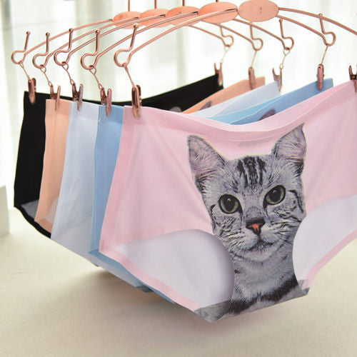 Cut Cat Printing Short Women Sexy Briefs Underwear Panties Knickers Lingerie Safety Short Pants-Dollar Bargains Online Shopping Australia