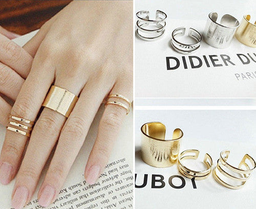 3Pcs/Set Fashion Top Of Finger Over The Midi Tip Finger Above The Knuckle Open Ring 01VW 35P5-Dollar Bargains Online Shopping Australia