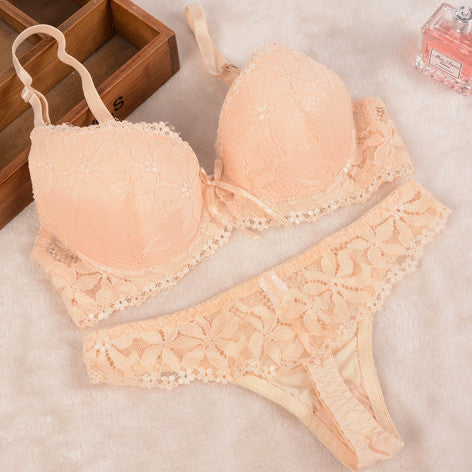 Lace Embroidery Bra Set Women Plus Size Push Up Underwear Set Bra and Panty Set 32 34 36 38 ABC Cup For Female-Dollar Bargains Online Shopping Australia