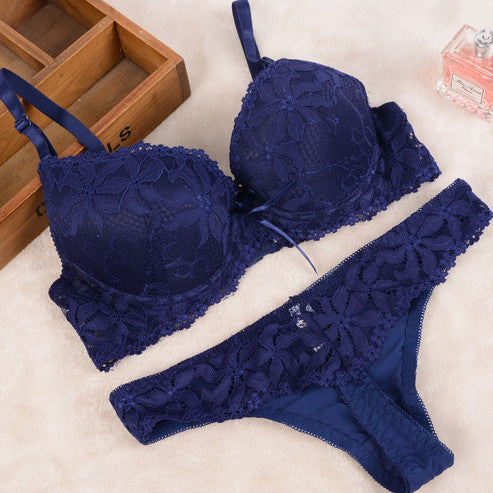 Lace Embroidery Bra Set Women Plus Size Push Up Underwear Set Bra and Panty Set 32 34 36 38 ABC Cup For Female-Dollar Bargains Online Shopping Australia