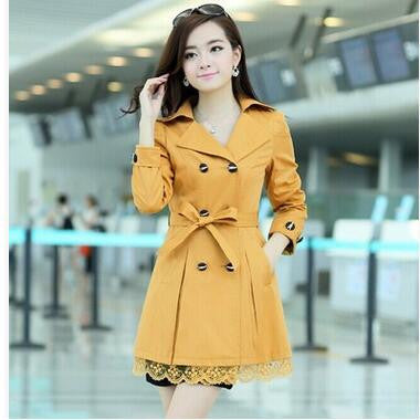 Women trench coats spring autumn overcoats fashion ladies lace slim style trench coats LS6679na-Dollar Bargains Online Shopping Australia