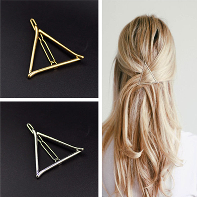 Vintage Gold/ Silver Color Metal Triangle Hairpin Girls' Hair Clips Women Fashion Hair Accessories-Dollar Bargains Online Shopping Australia